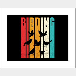 Vintage Birding For Birders With Birds Retro Posters and Art